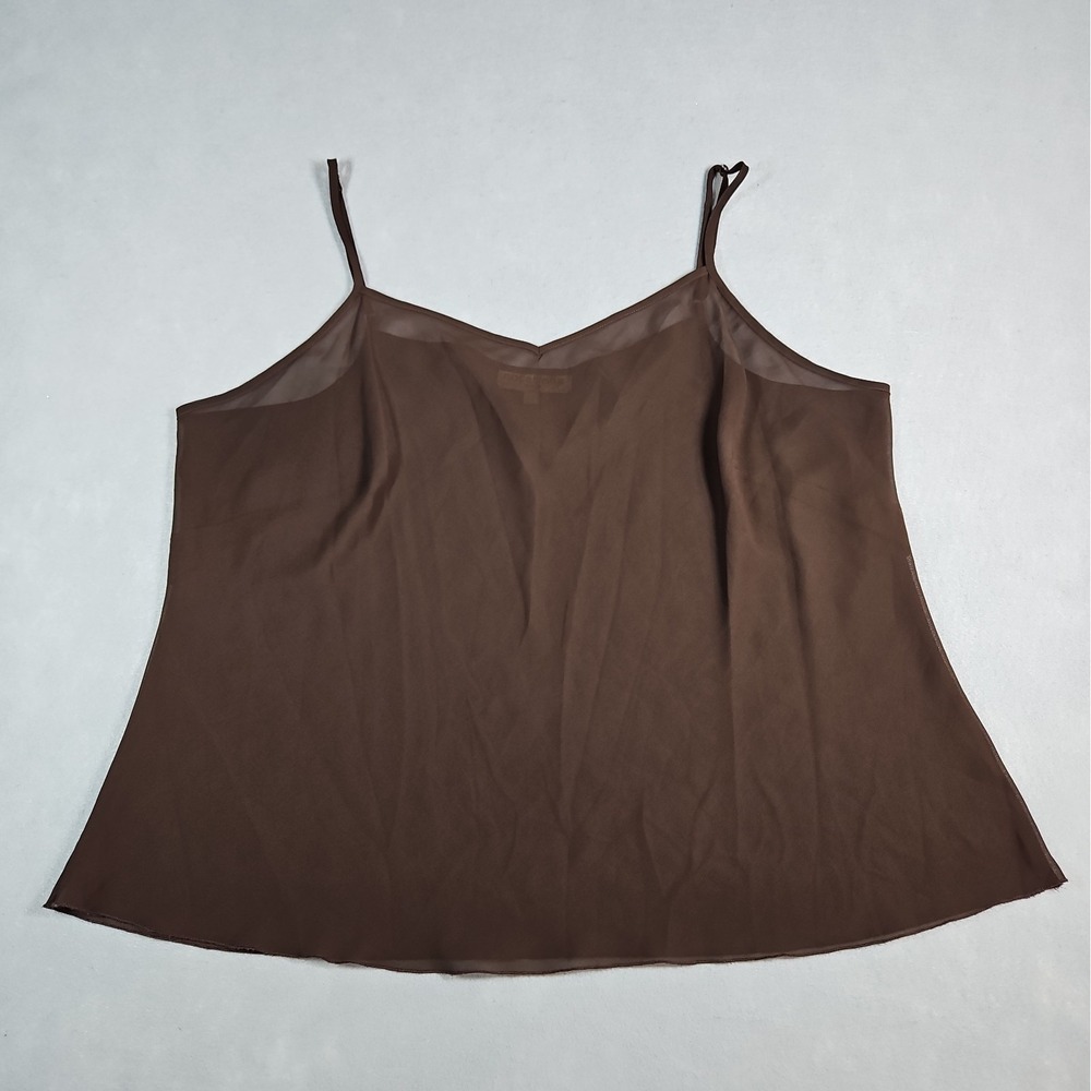 Notations Womens Brown Semi Sheer Camisole Size 2X